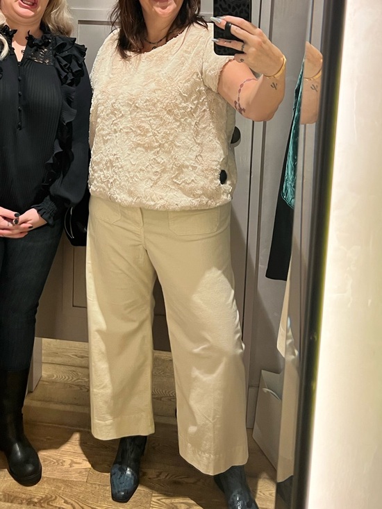 Maeve Pants - Anthropologie Maeve Colette Cream High Rise Cropped Corduroy Pants Size 33